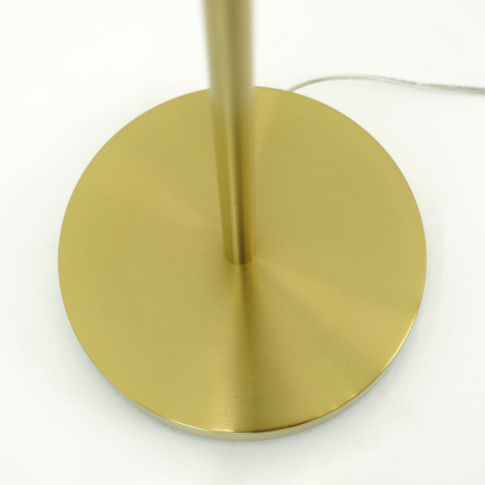 Brilliance Modern Gold Brush Floor Lamp, Opal Glass Shades and Round Metal Base