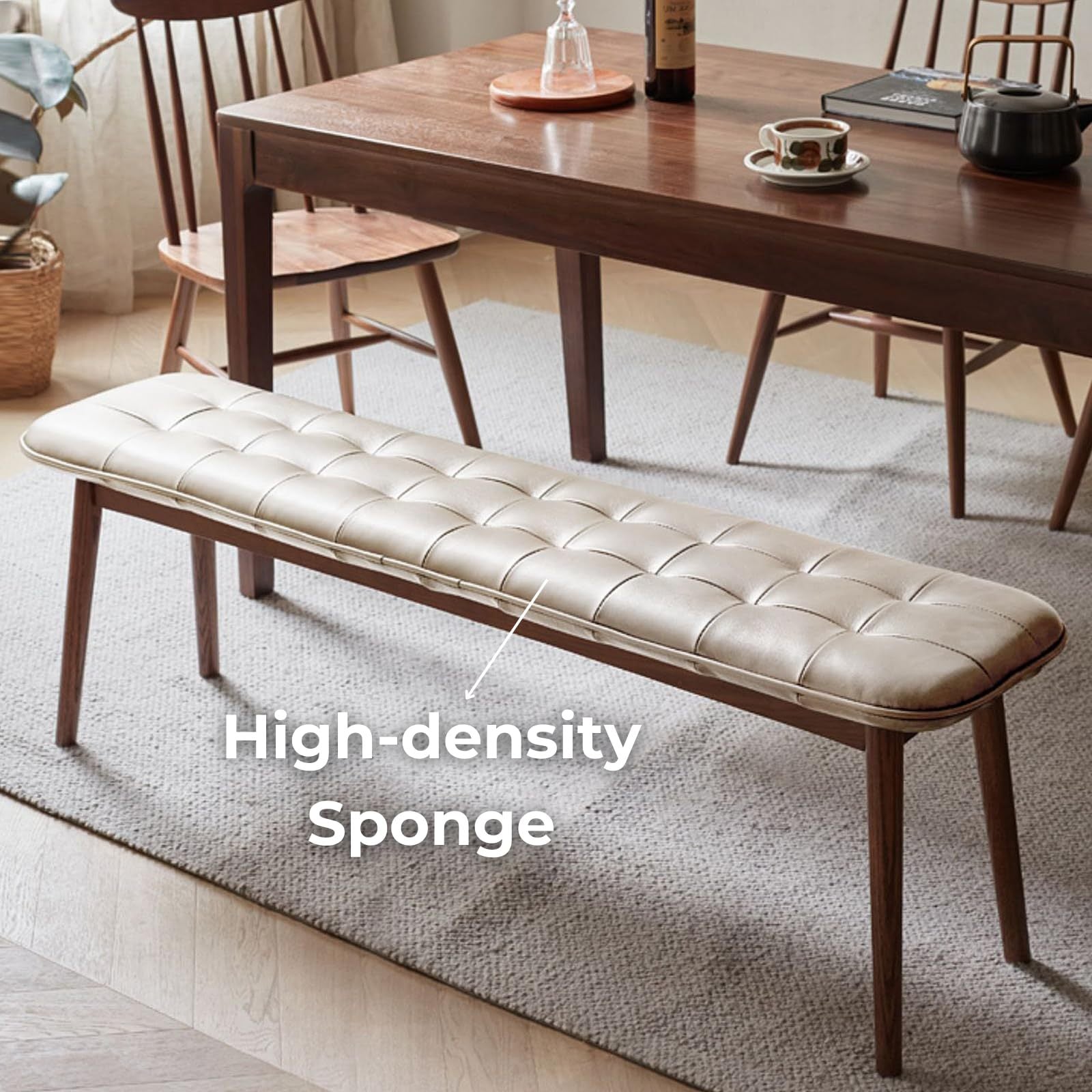 Burrow Natural Oak Wood Bench