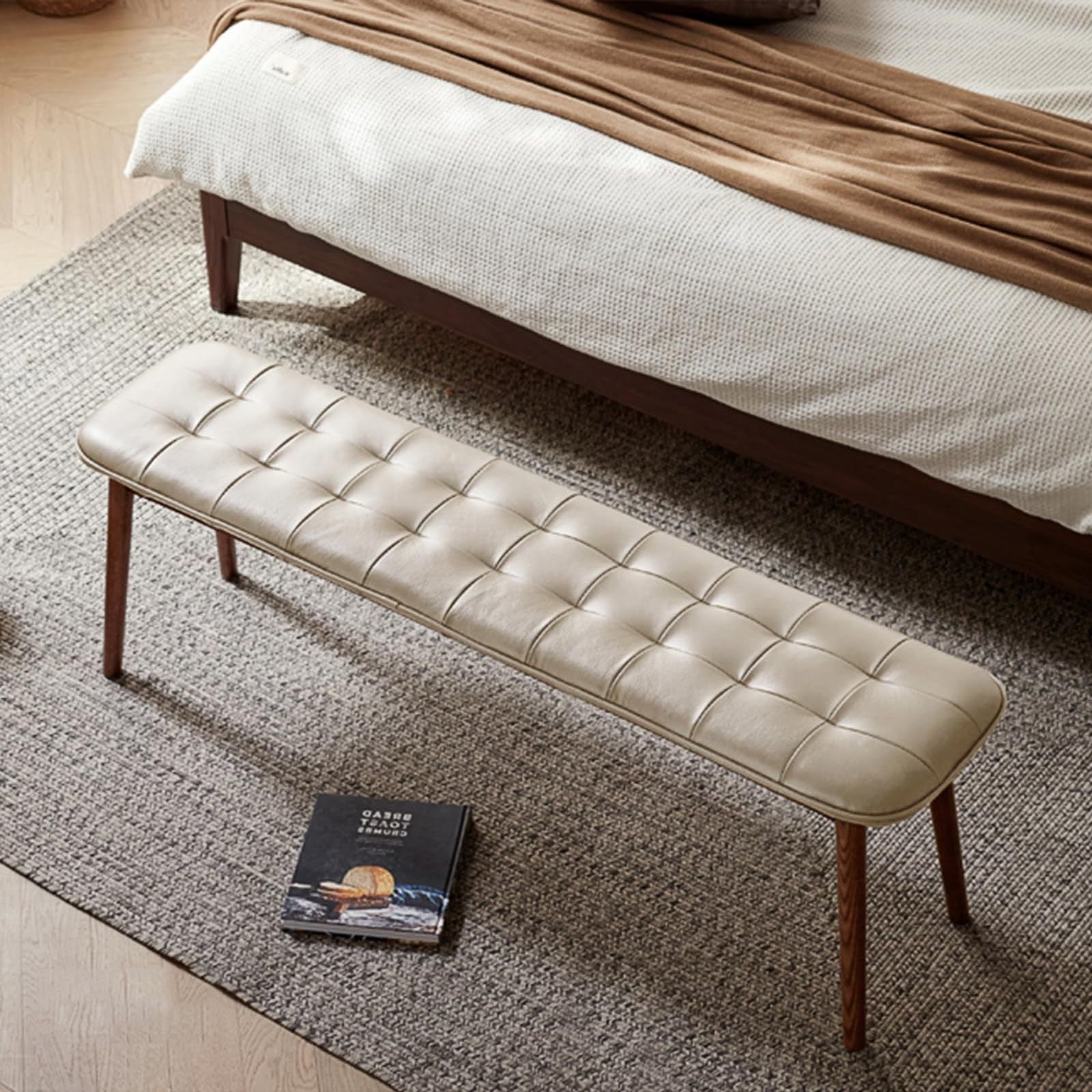 Burrow Natural Oak Wood Bench