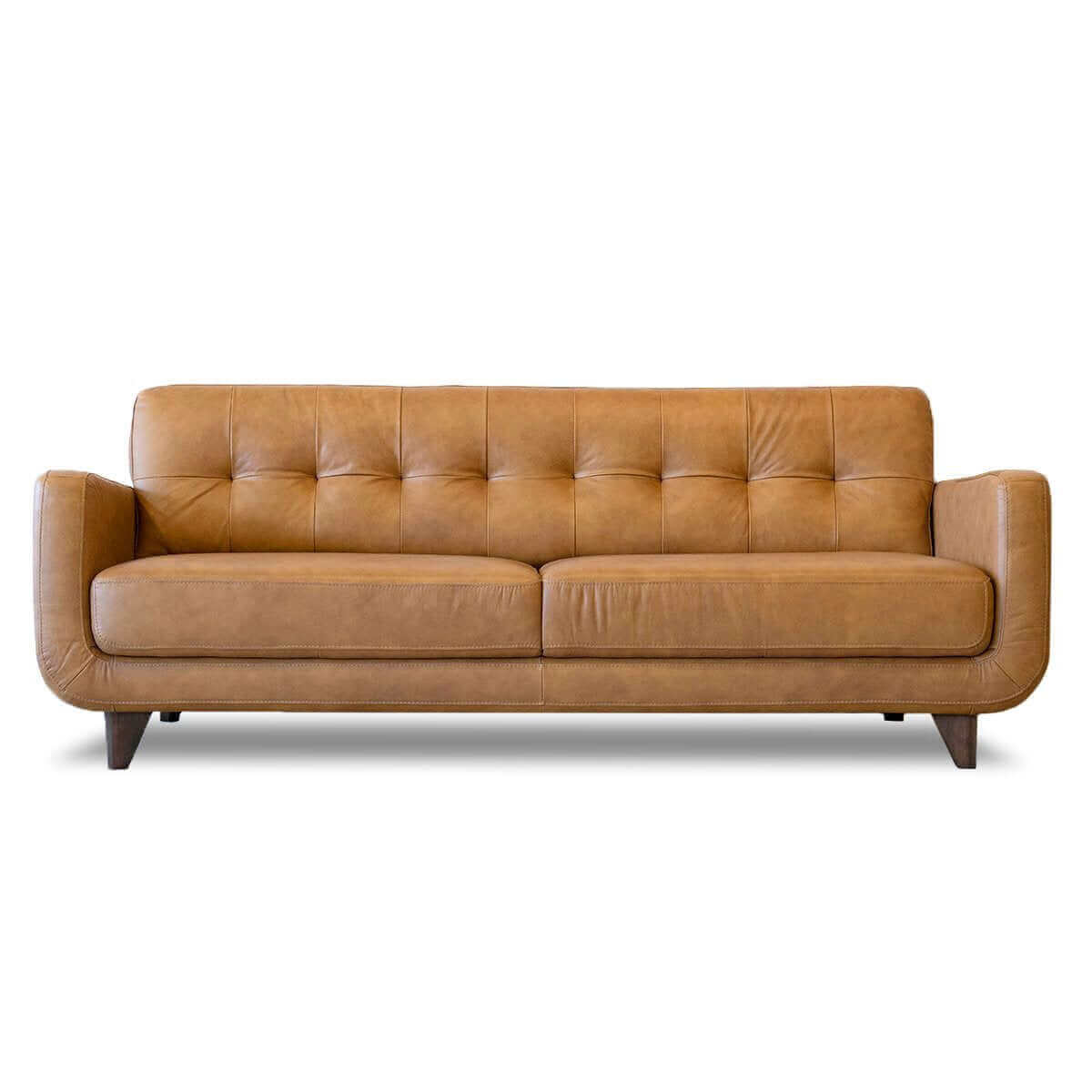 Modern tan deals leather sofa