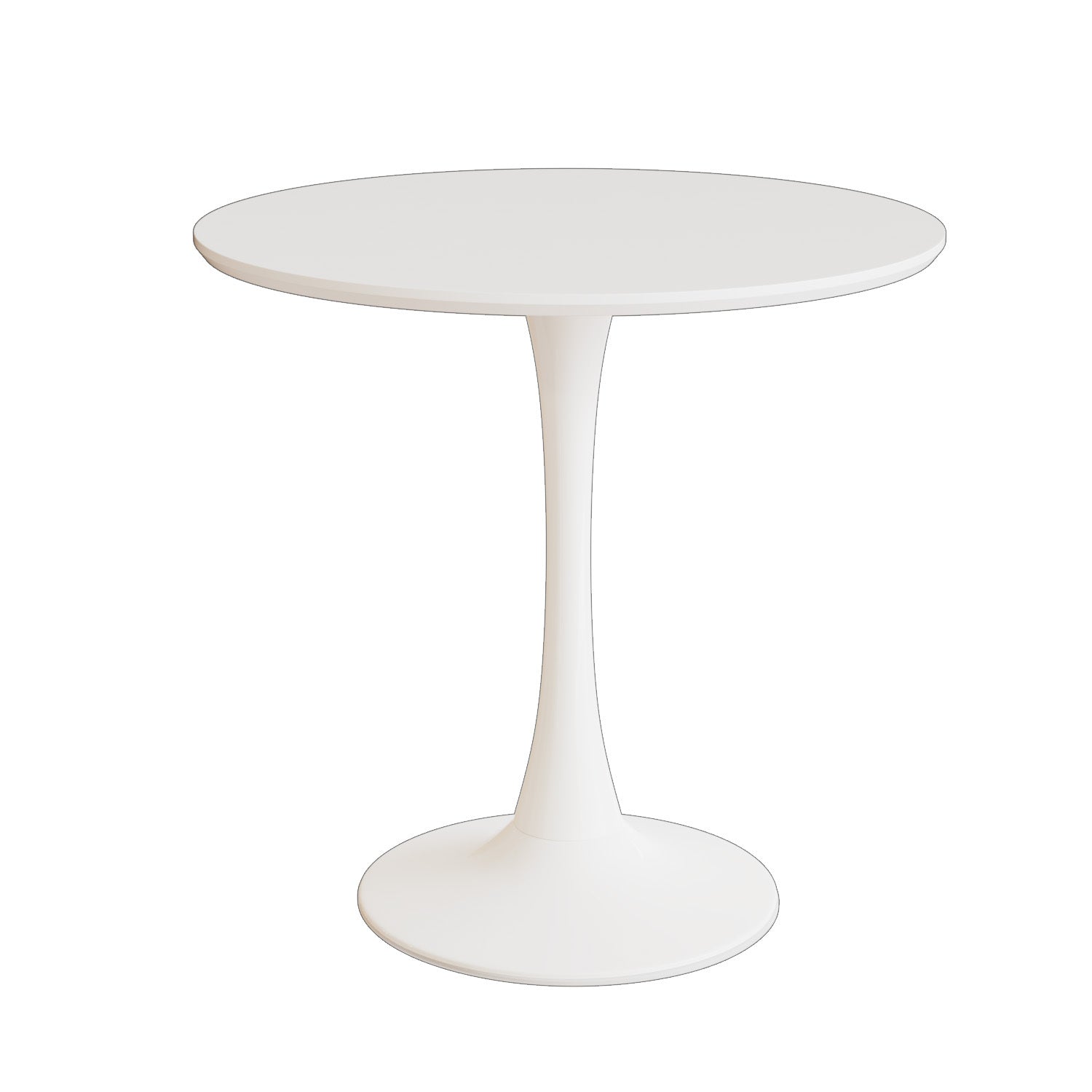 Chasinfield Mid-Century White Round Dining Table with MDF Table Top