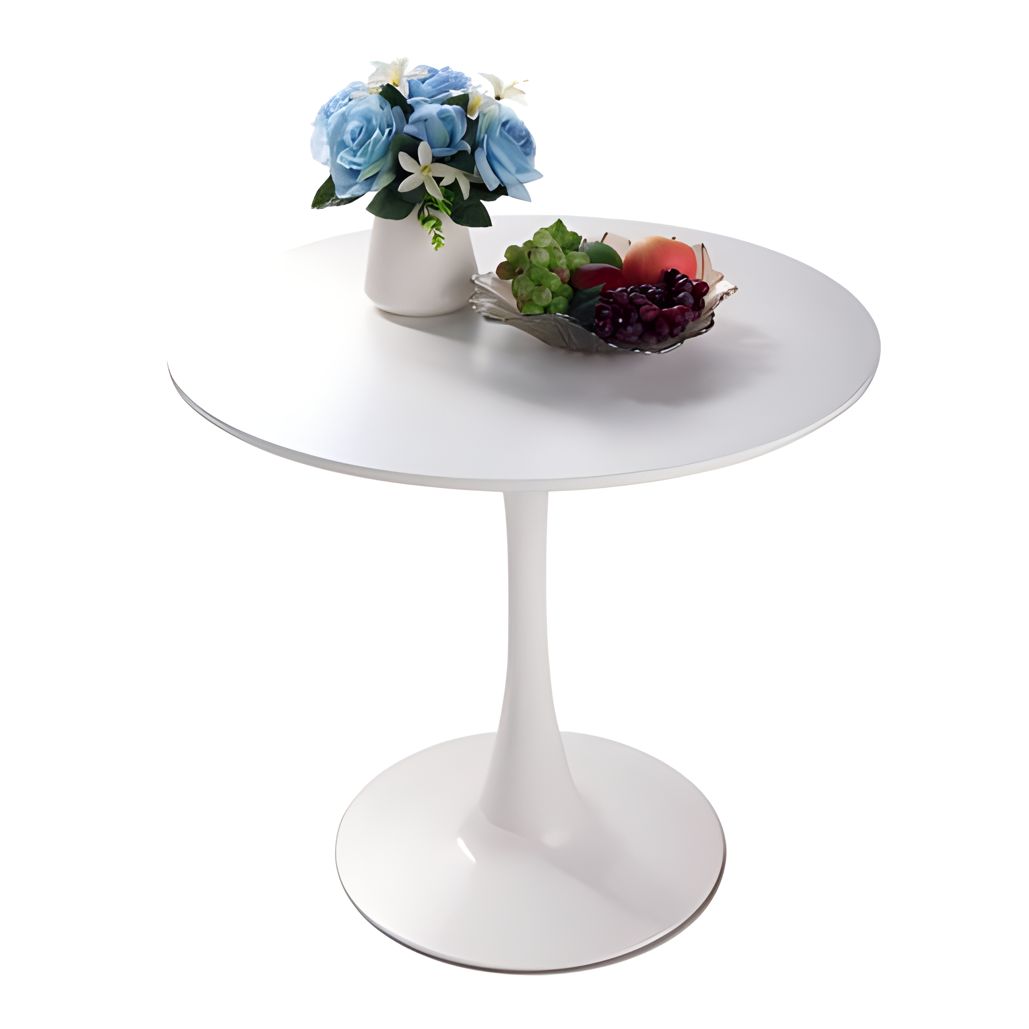 Chasinfield Mid-Century White Round Dining Table with MDF Table Top