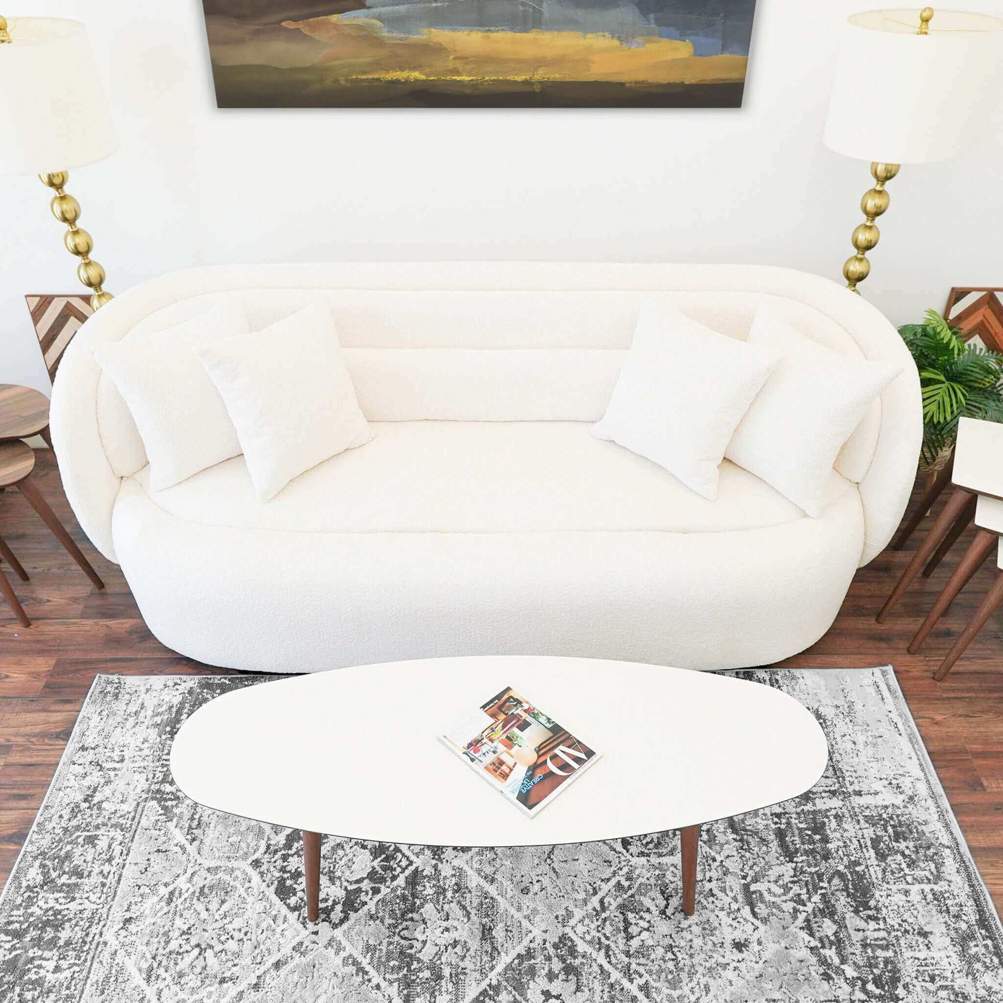 Ceni Ivory Boucle Sofa