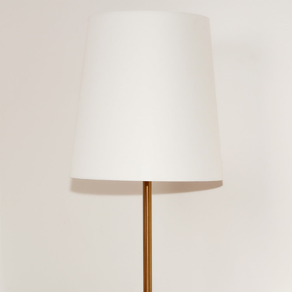 Colorado Modern Floor Lamp with Brass Accent Table with Large White Shade