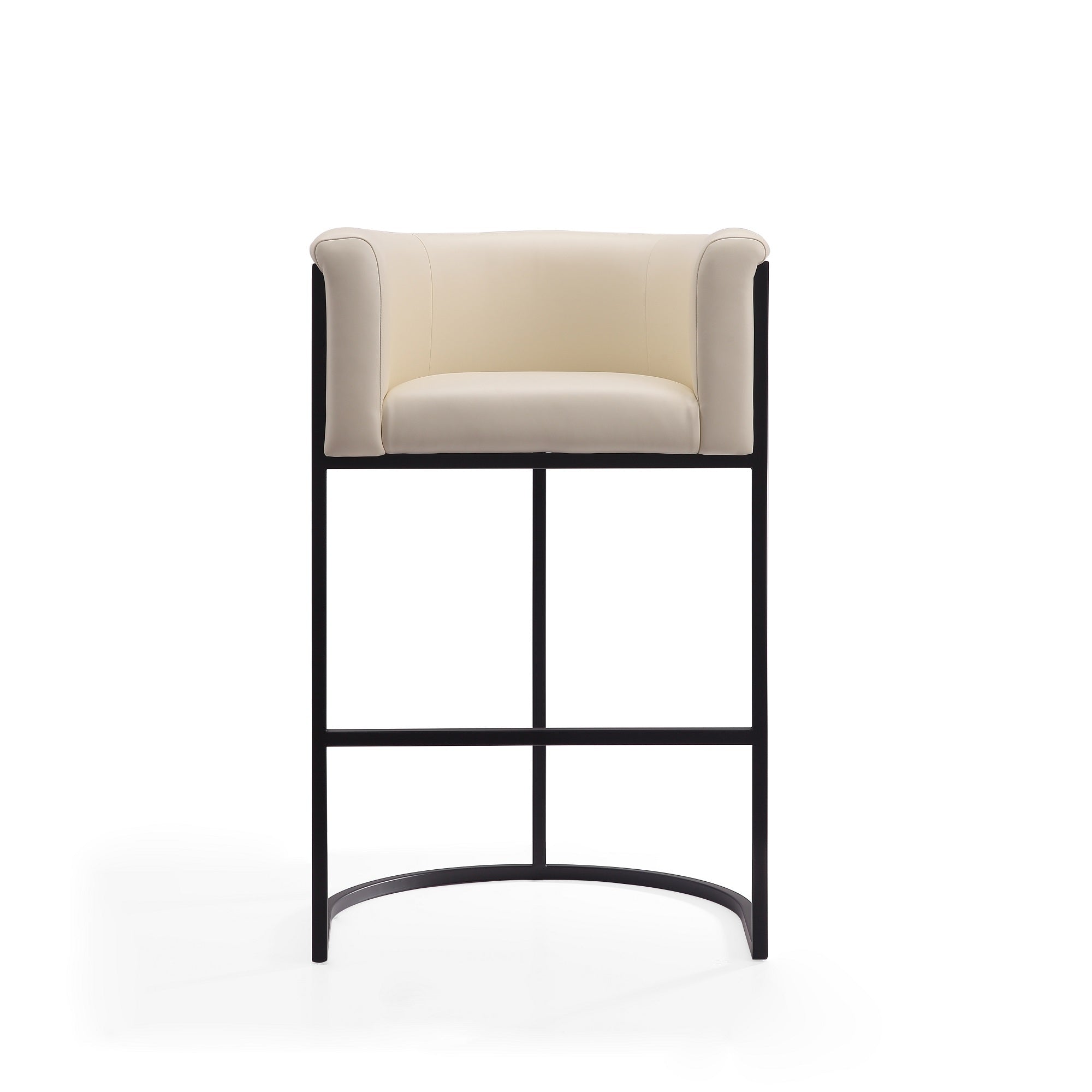 Cosmopolitan Modern Cream Vegan Leather Barstool