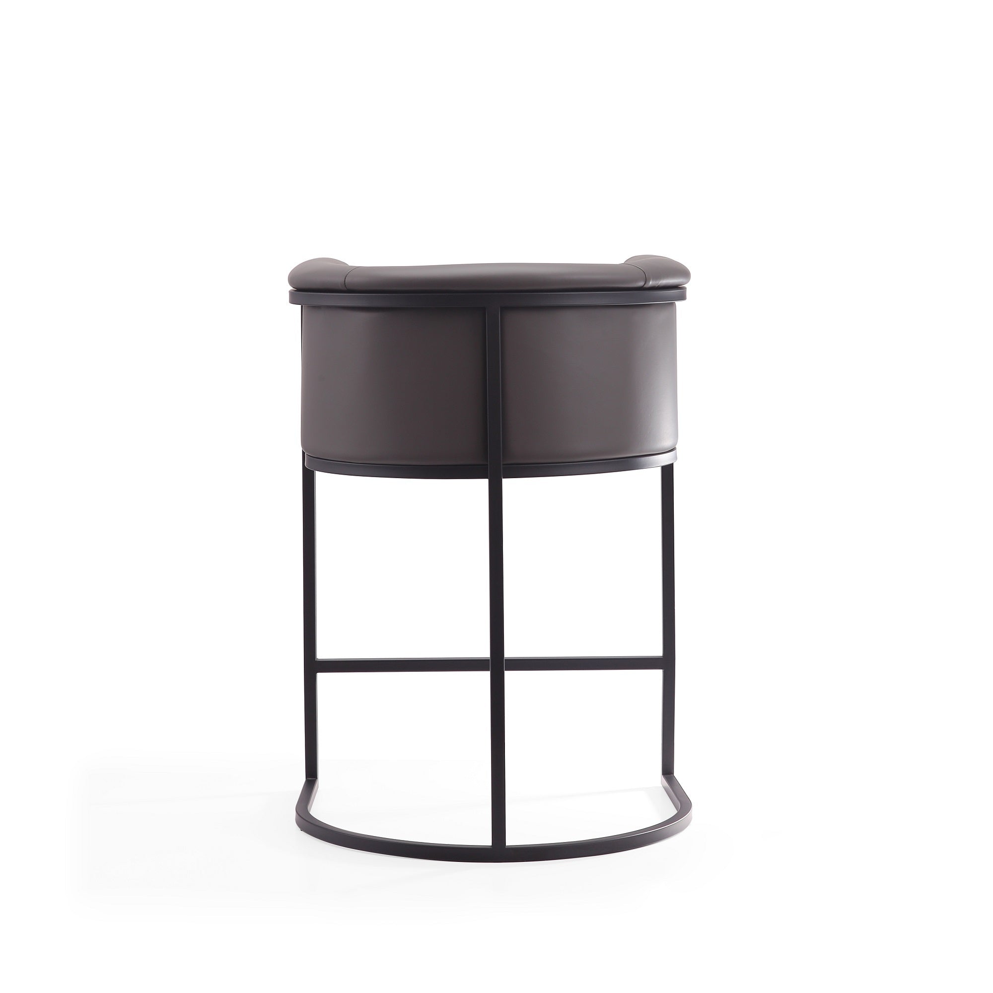 Cosmopolitan Modern Graphite Vegan Leather Counter Stool with Backrest