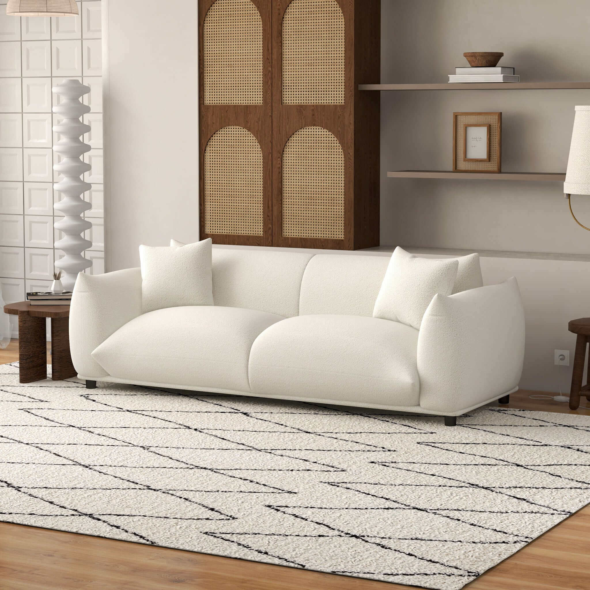 Marguerite Cream Boucle Sofa