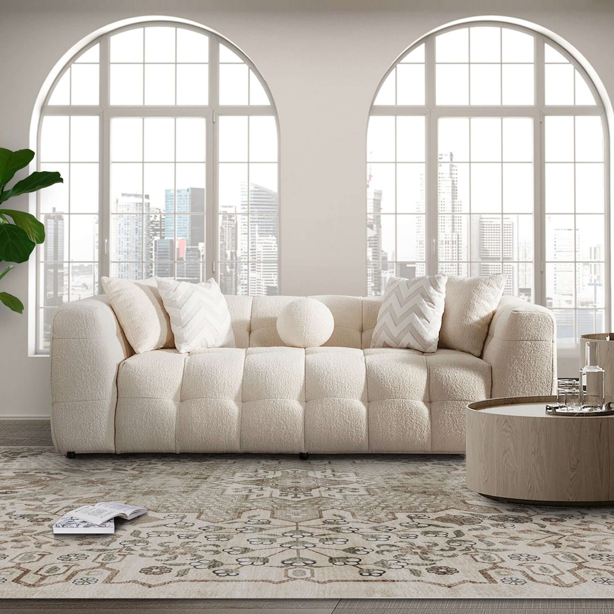 Arhaus Ivory Boucle Sofa