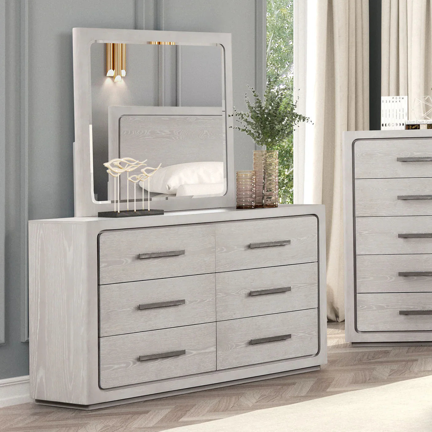 Crowthorne Contemporary White Oak Rubberwood Dresser by Furniture of America