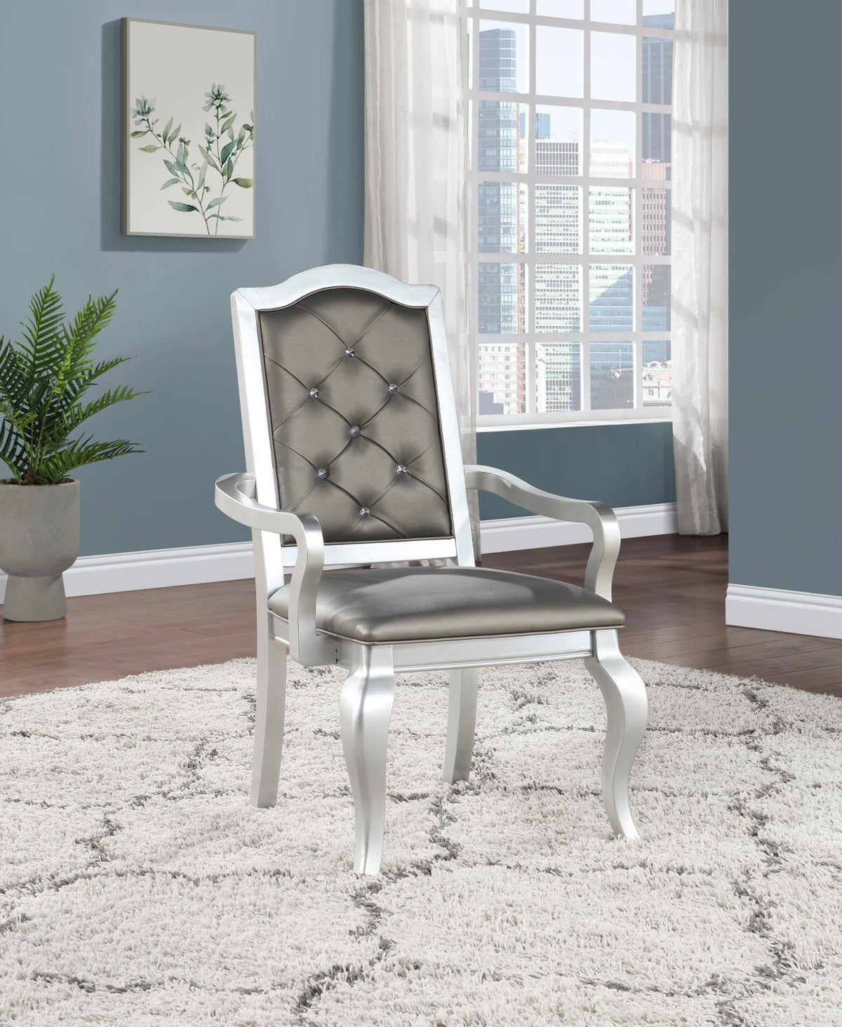 Silver Shimmer Dining Table & Chairs