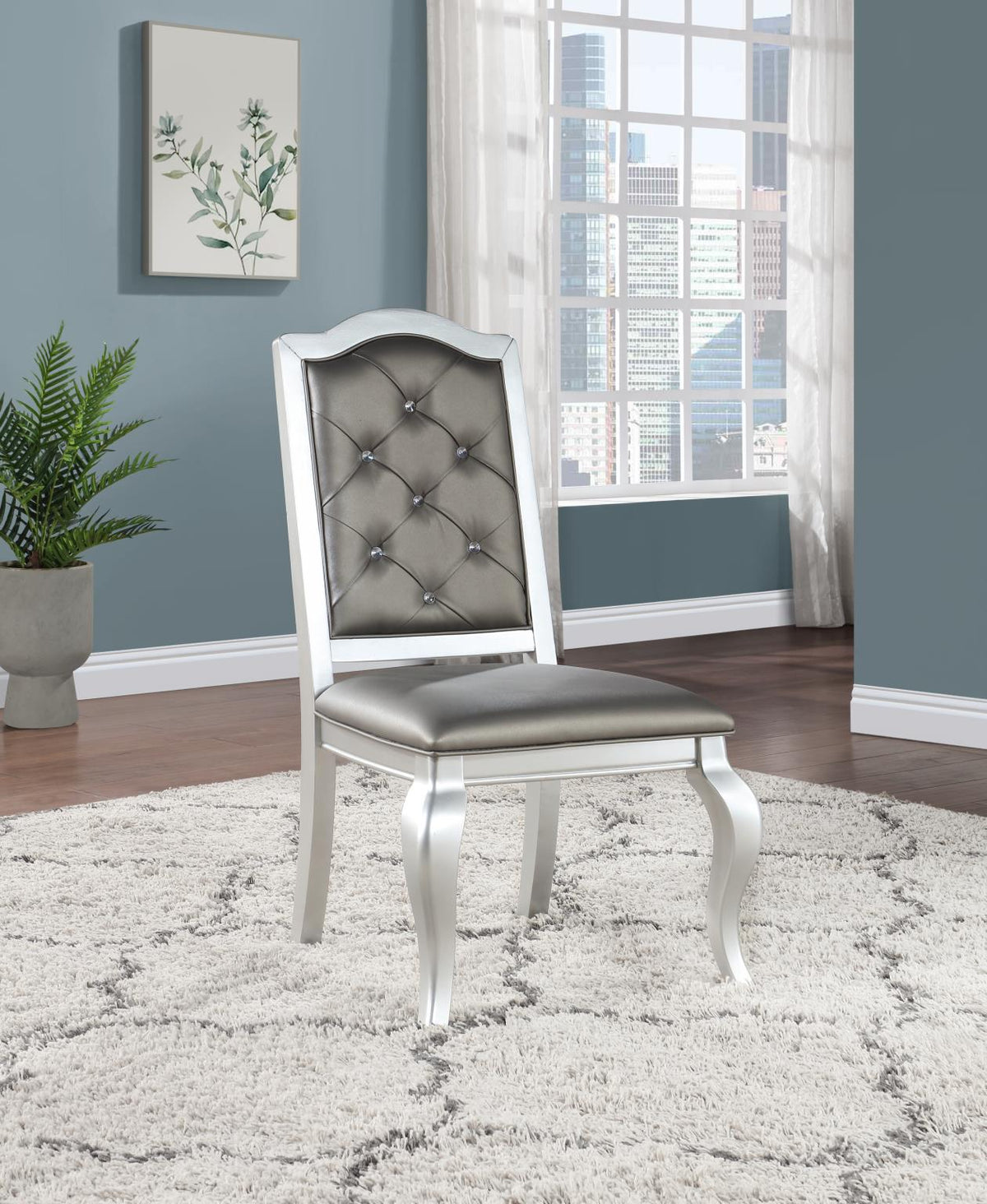 Silver Shimmer Dining Table & Chairs