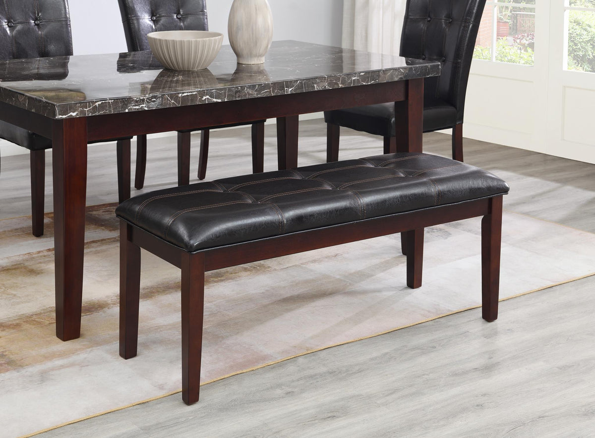 Marble Dining Set with Brown Chairs
