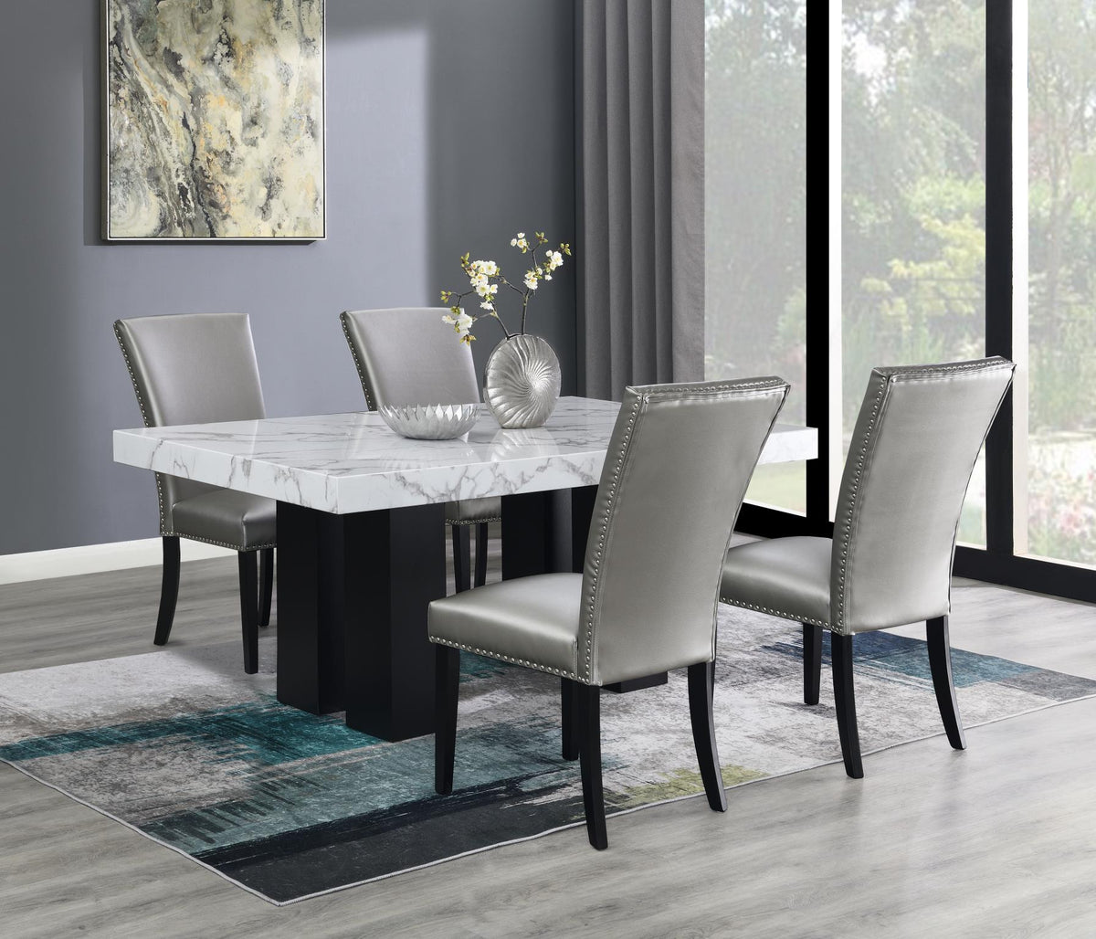 Dining Table with Choice of 5 Chair Colors