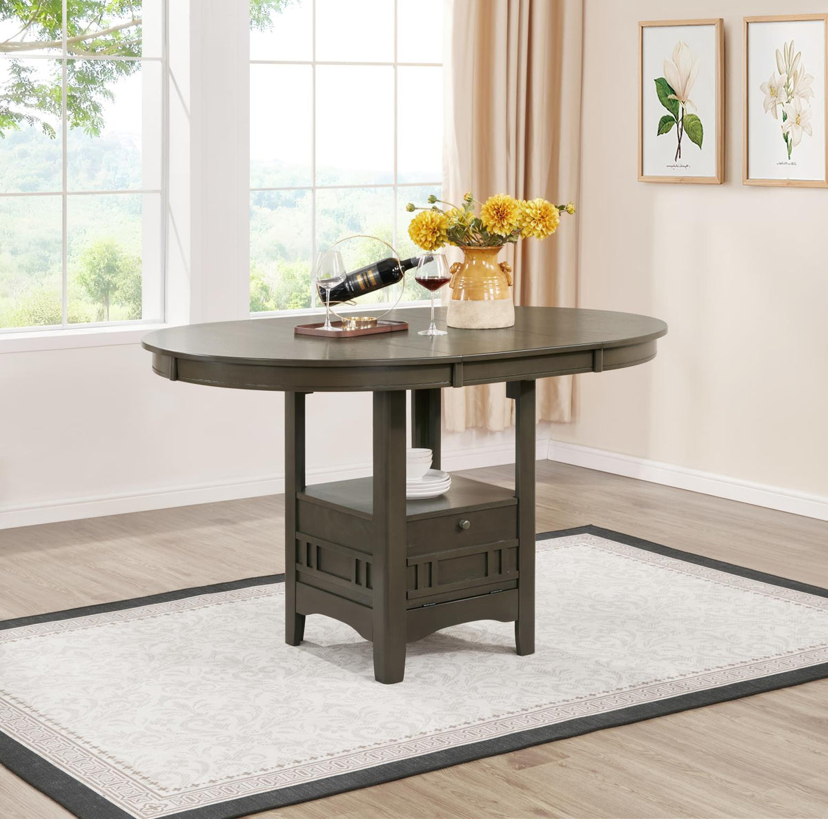 Gray Counter-Height Extension Dining Set