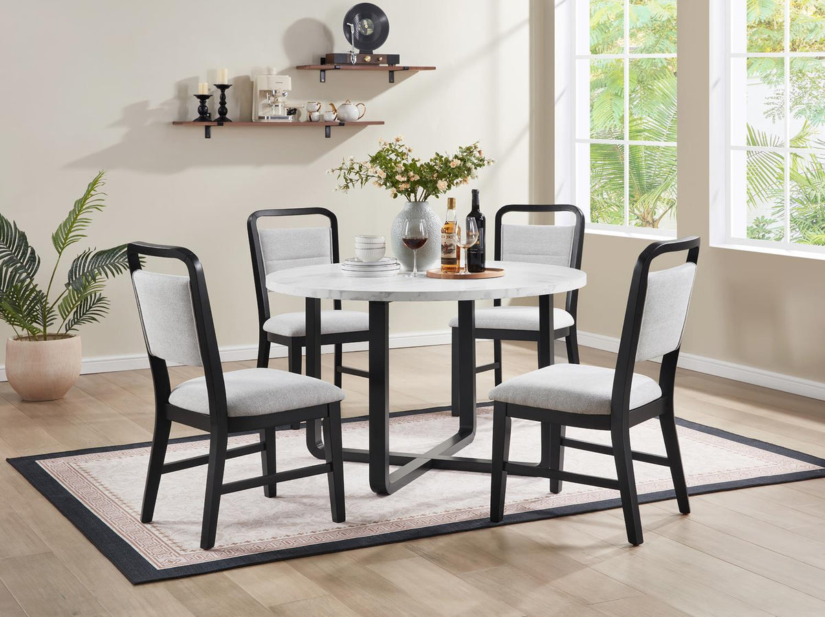 Black & White Round Dining Set
