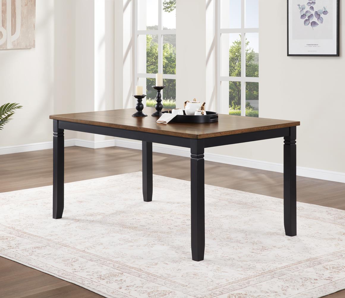 Black & Dark Brown Dining Set with Bench