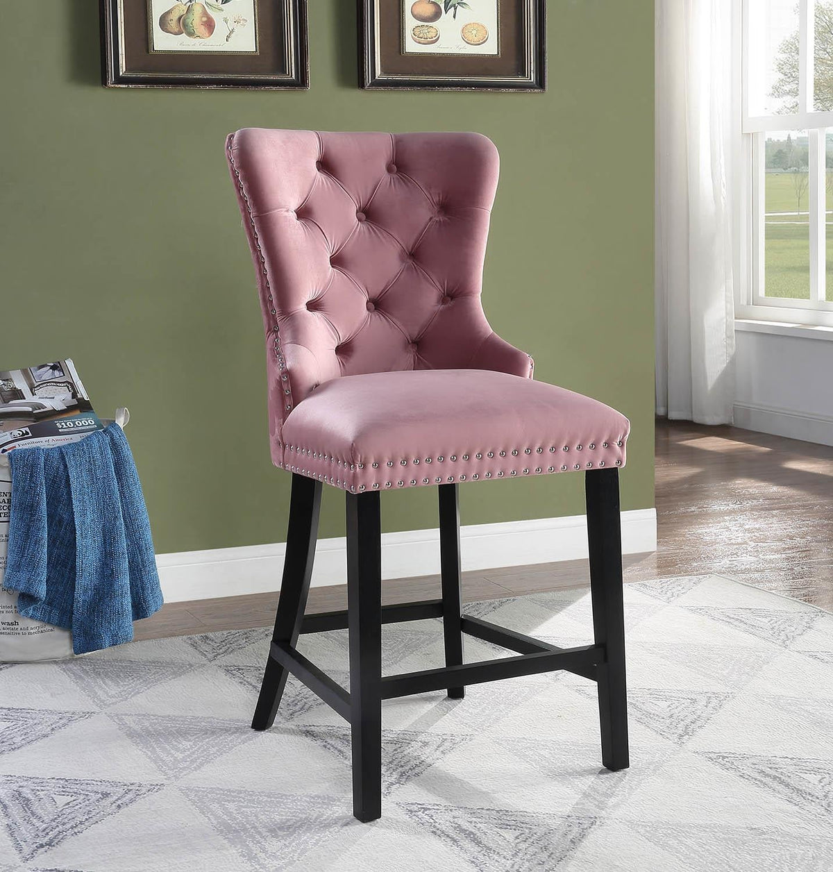 Velvet Counter Chairs (4 Colors)