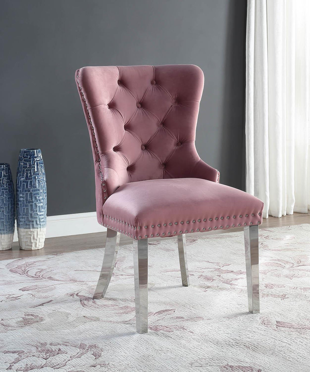 Velvet Dining Chairs with Chrome Legs (4 Colors)
