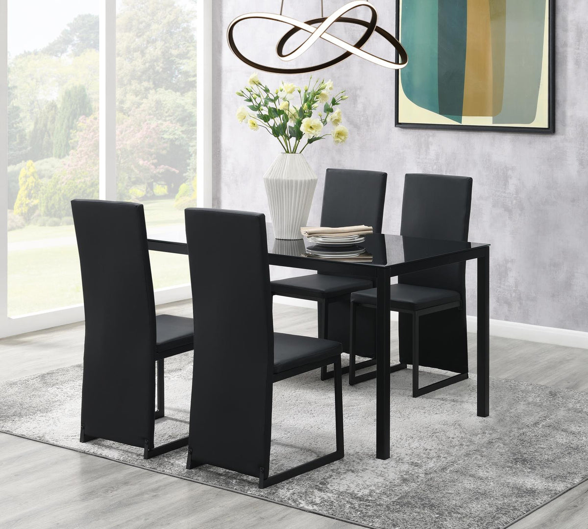 Black Dining Table & Chair Set