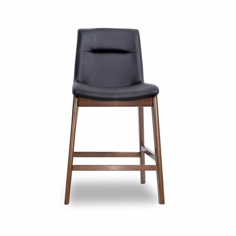 Danilo Black Leather Counter Stool - Set of 2