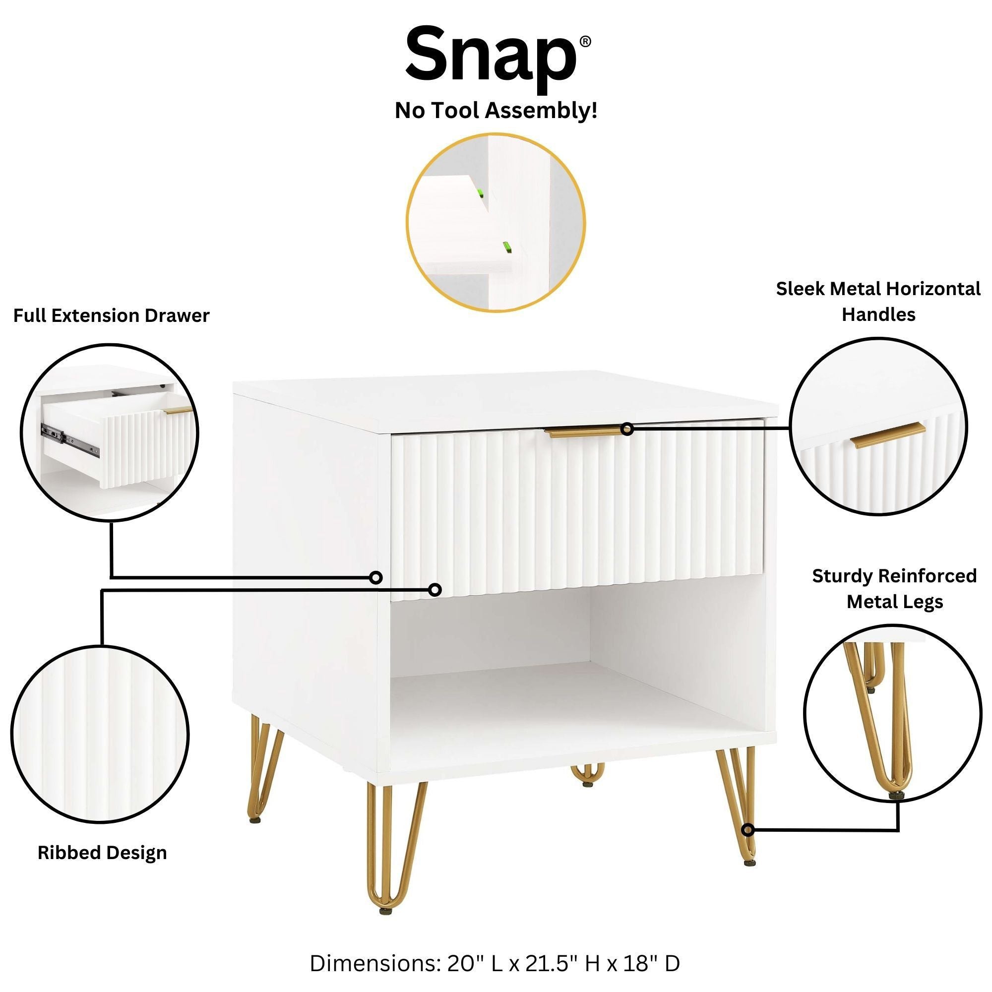 DUMBO 1.0 Nightstand in White