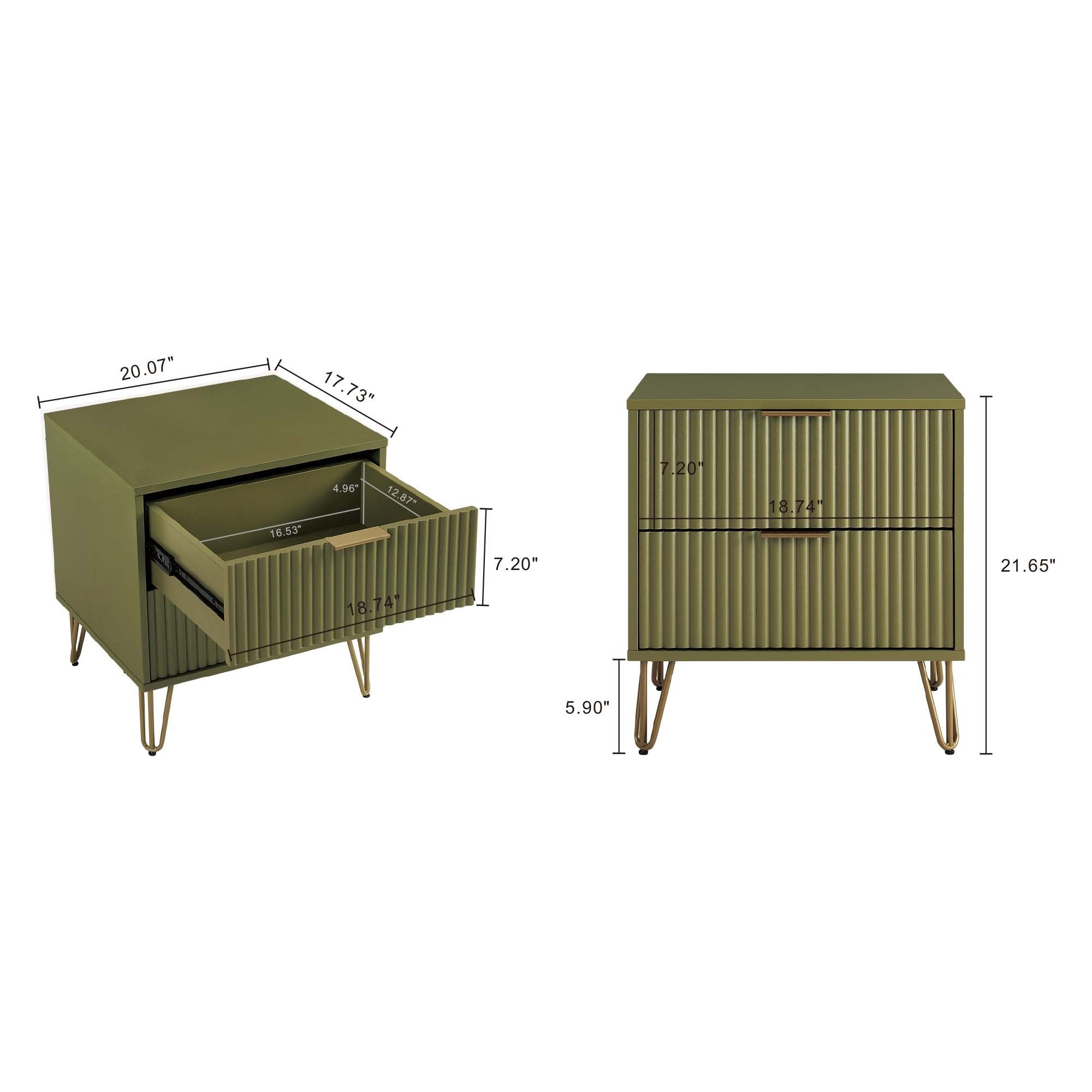 DUMBO 2.0 Nightstand in Olive Green