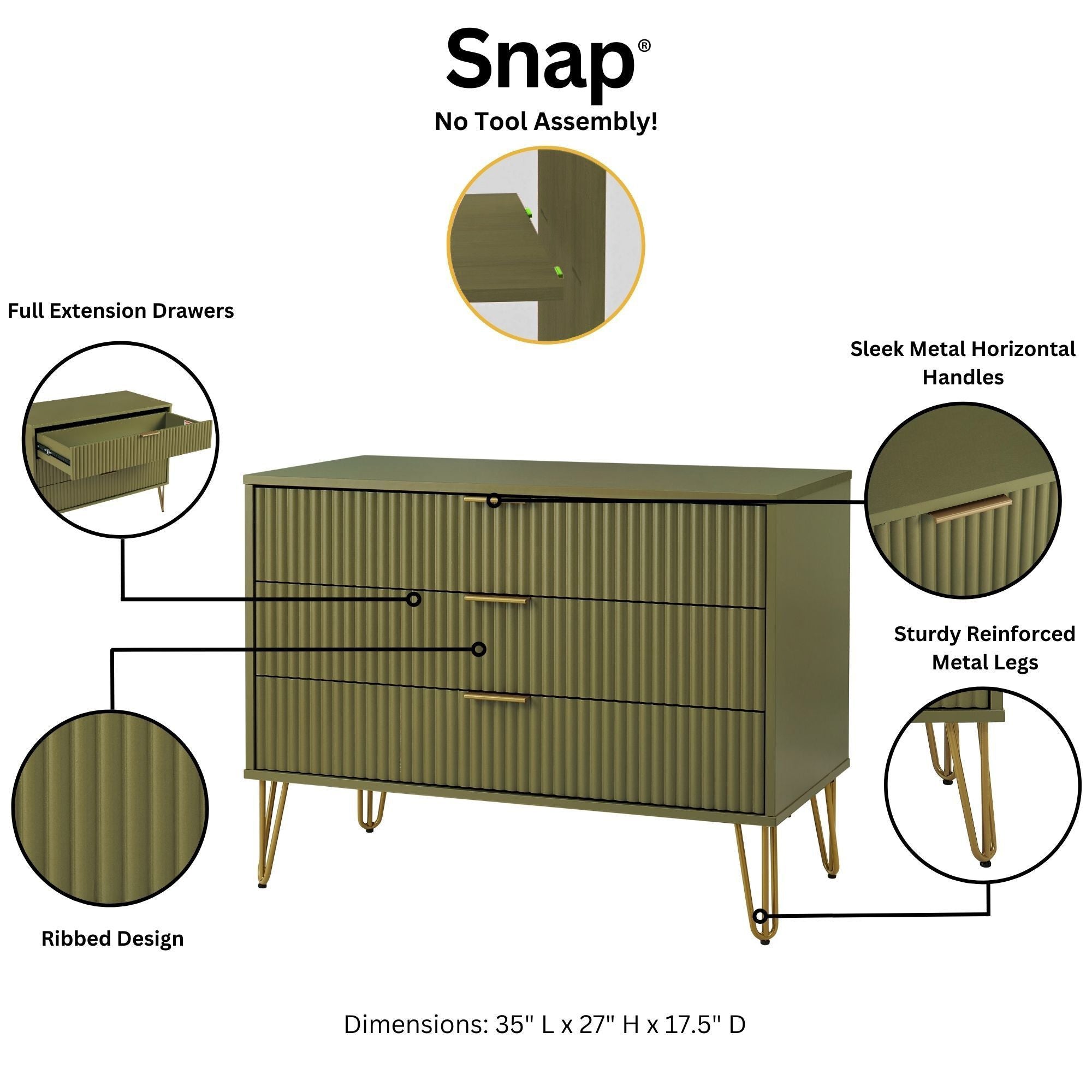 Dumbo Modern Olive Green Dresser