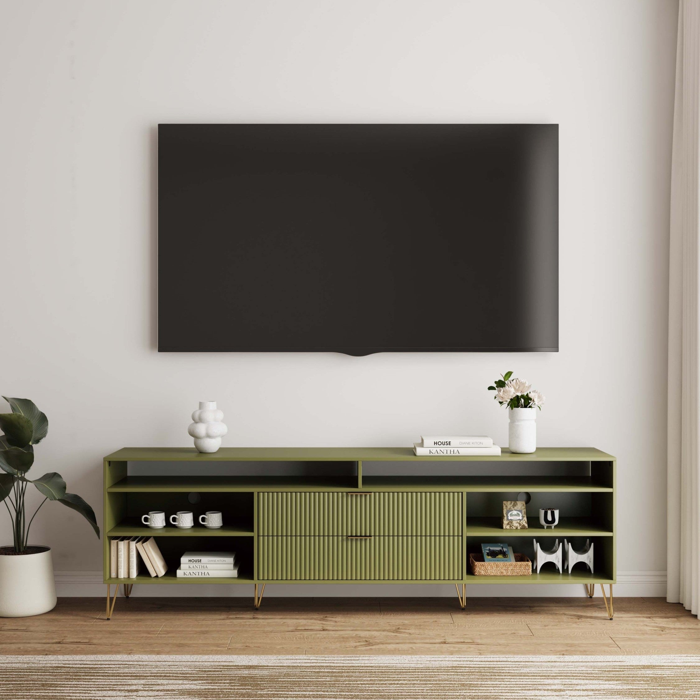 DUMBO Olive Green 85" TV Stand