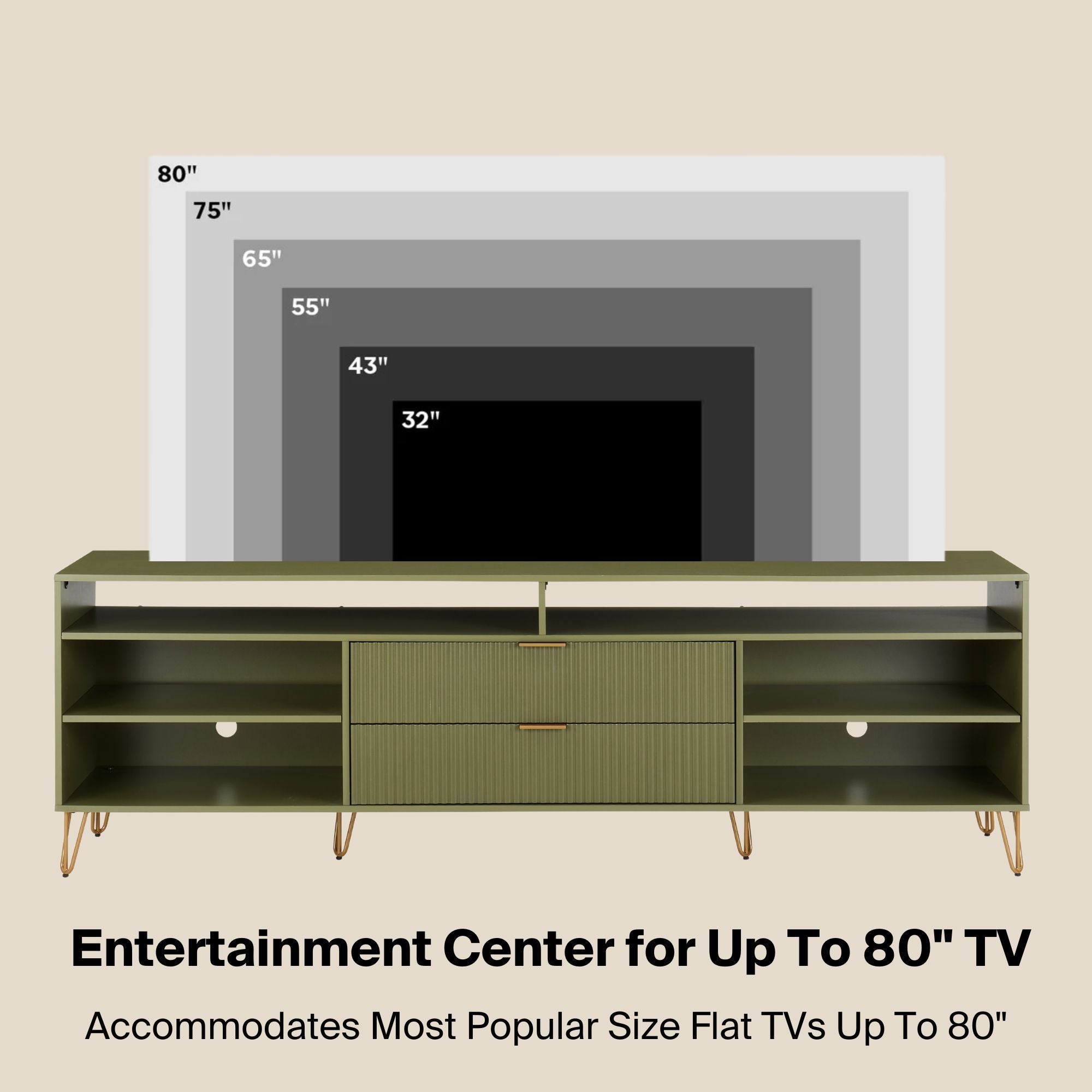 DUMBO Olive Green 85" TV Stand