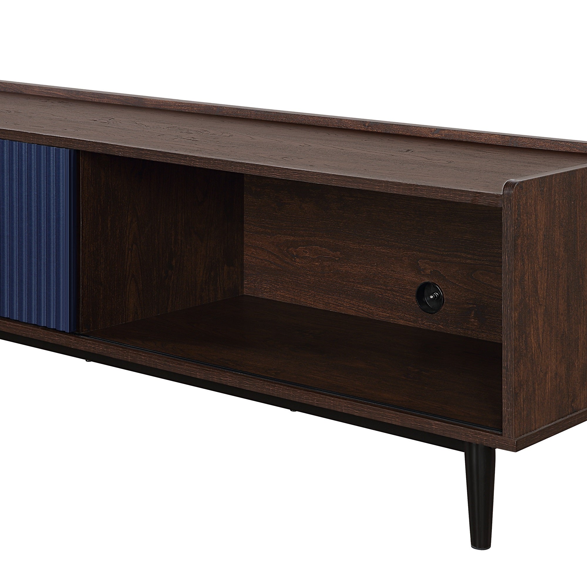 Duane Dark Brown and Navy Blue TV Stand