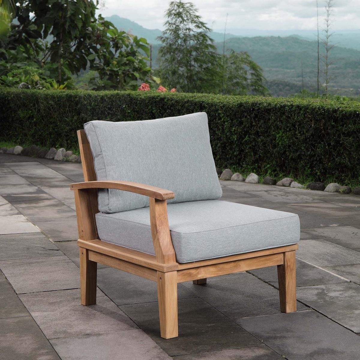 Marina Outdoor Patio Teak Left-Facing Sofa - view 22