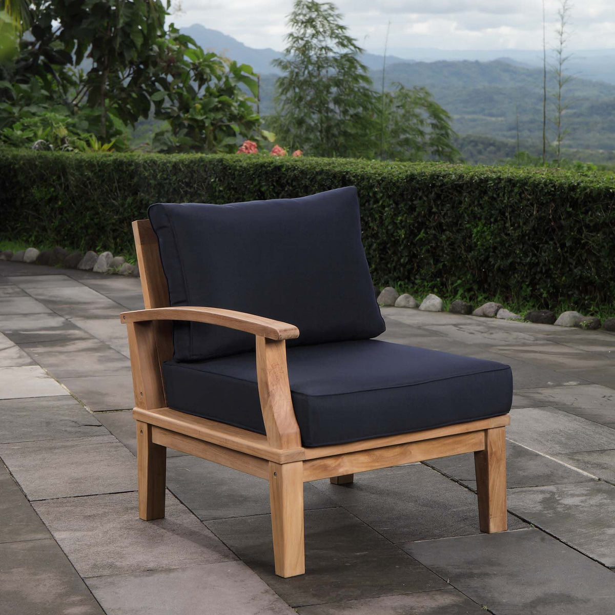 Marina Outdoor Patio Teak Left-Facing Sofa - view 23