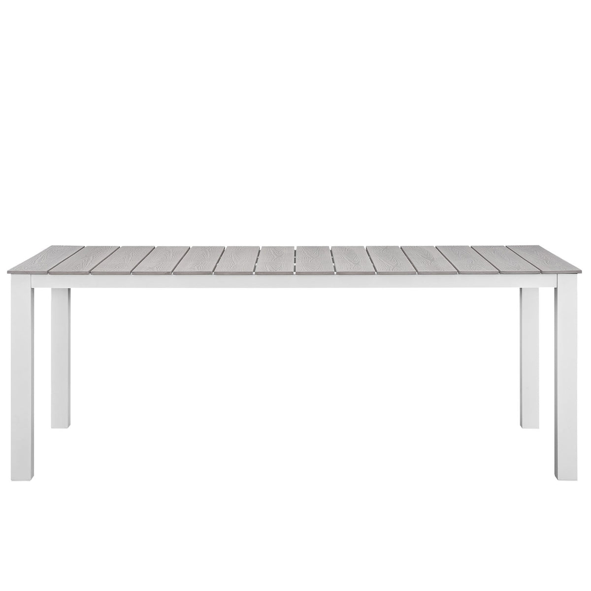 Maine 80" Outdoor Patio Dining Table, White Light Gray - view 2