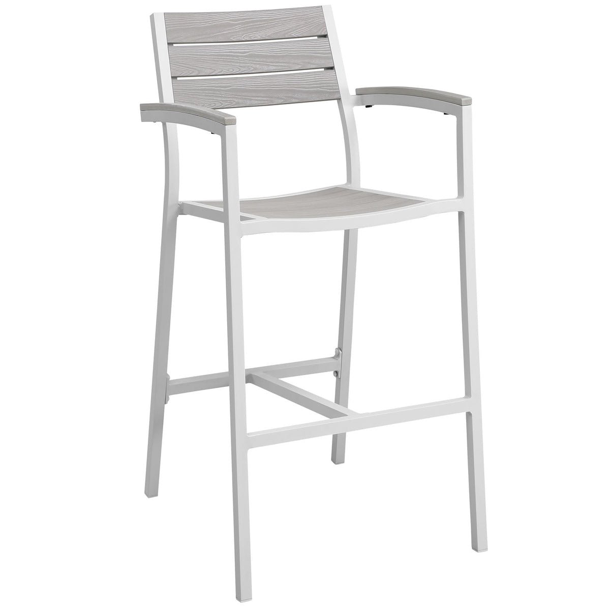 Maine Outdoor Patio Bar Stool, White Light Gray - view 1