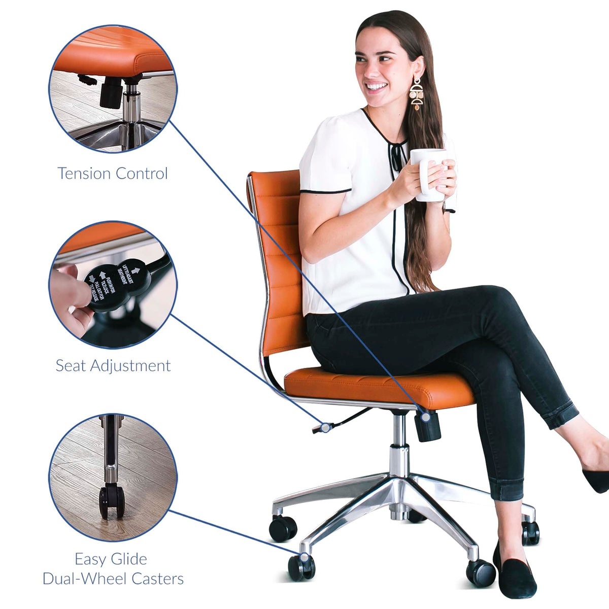 Jive Armless Mid Back Office Chair - view 33