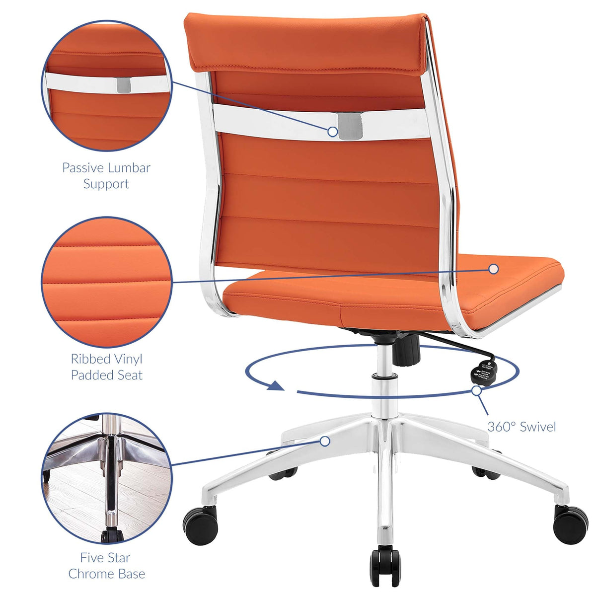 Jive Armless Mid Back Office Chair - view 38