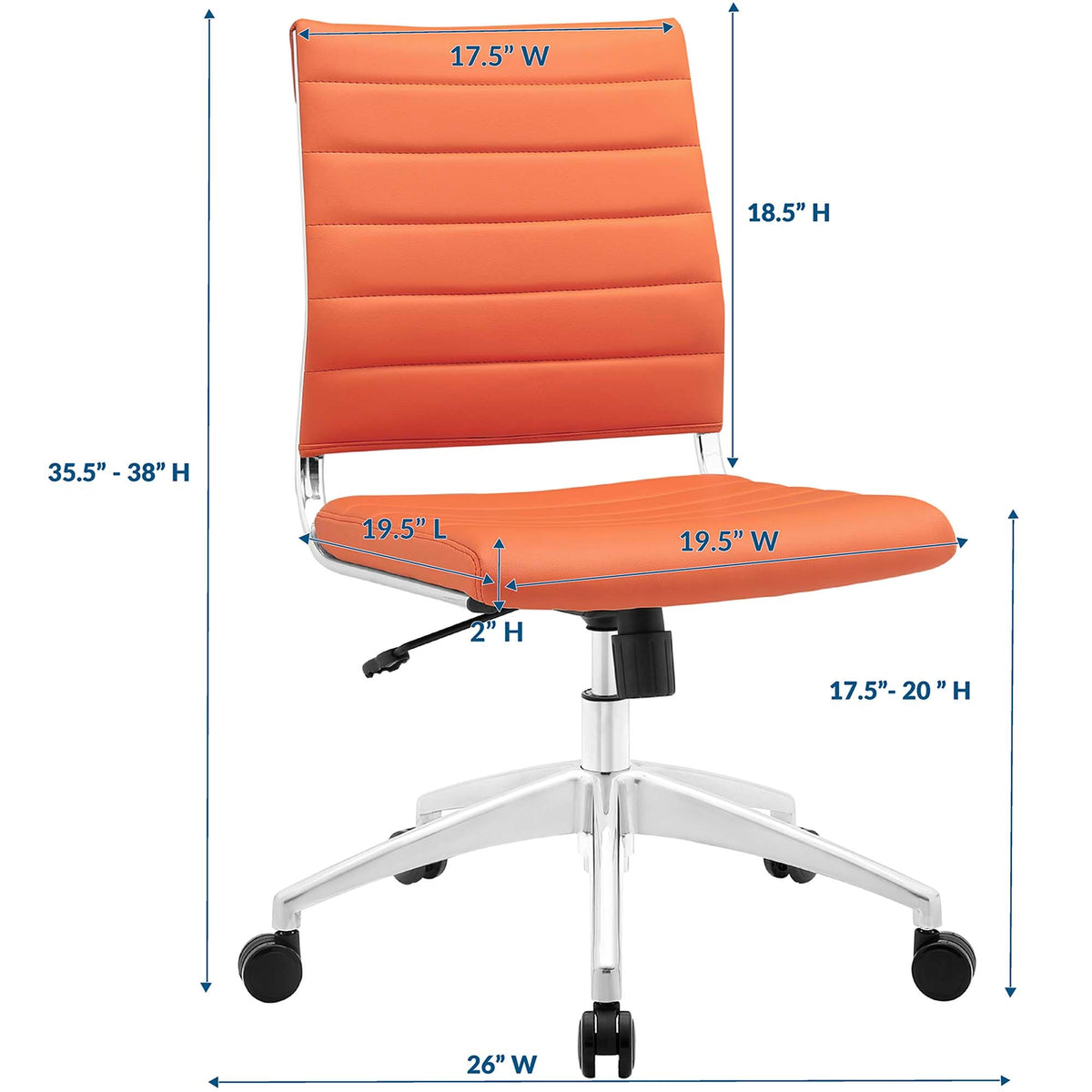 Jive Armless Mid Back Office Chair - view 43