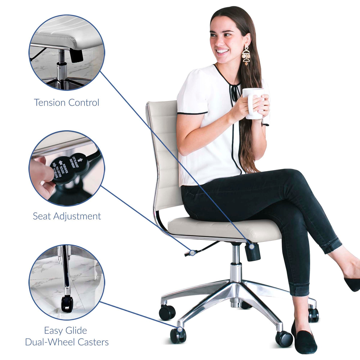 Jive Armless Mid Back Office Chair - view 35