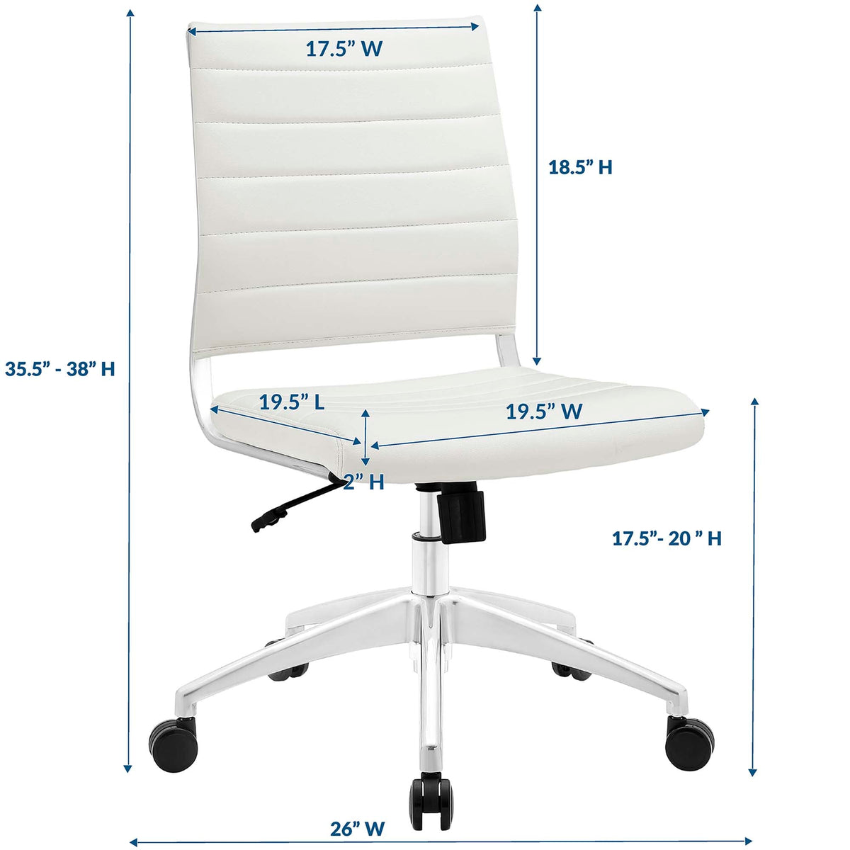 Jive Armless Mid Back Office Chair - view 45