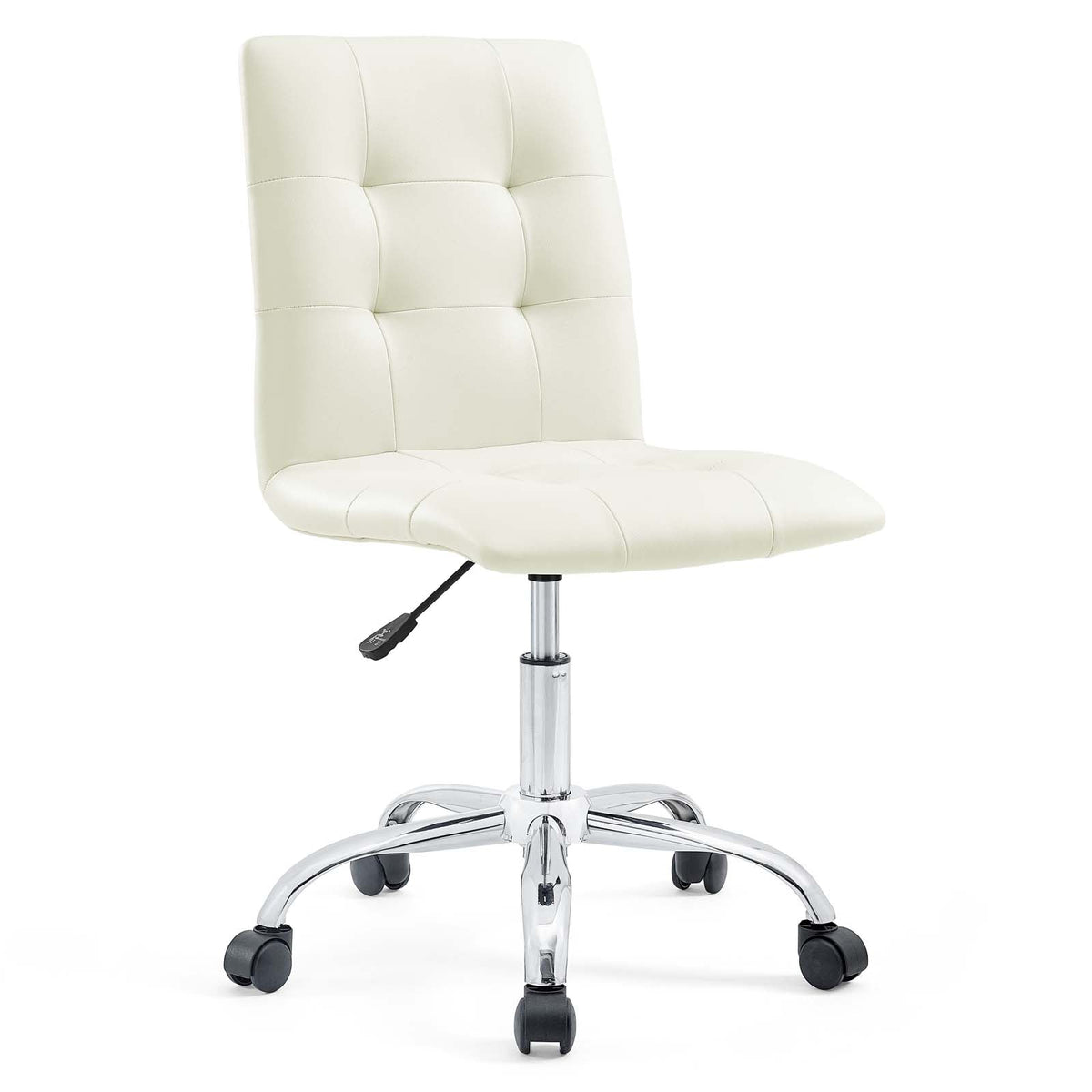 Prim Armless Mid Back Office Chair, White - view 1