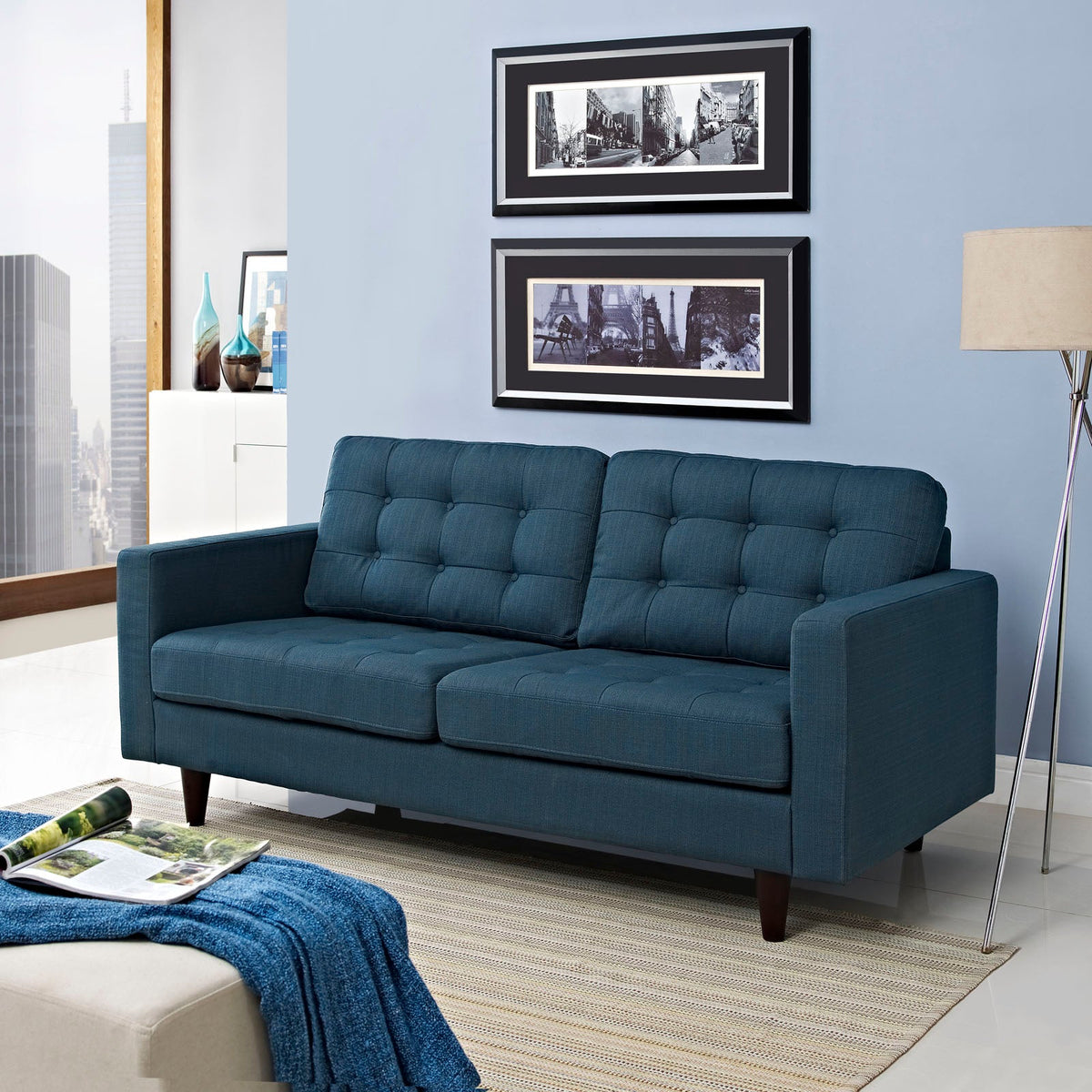 Empress Upholstered Fabric Loveseat - view 10