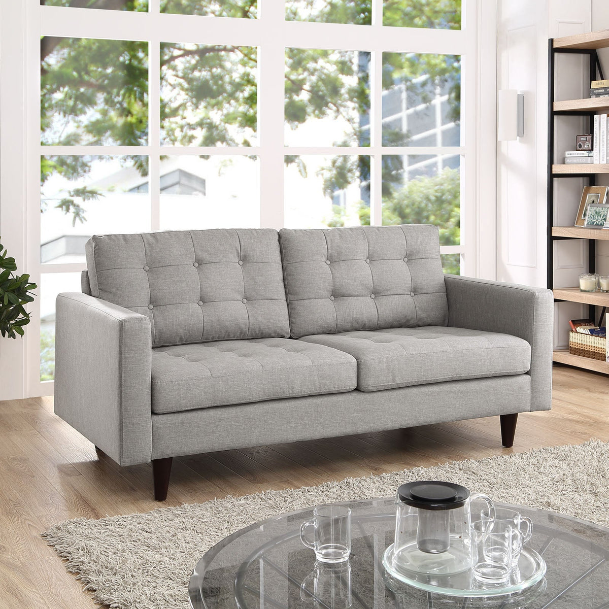 Empress Upholstered Fabric Loveseat - view 12