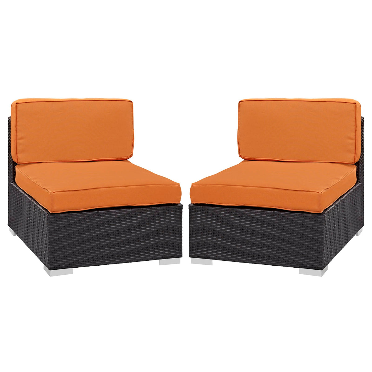 Gather Outdoor Patio Armless Chair Set of 2