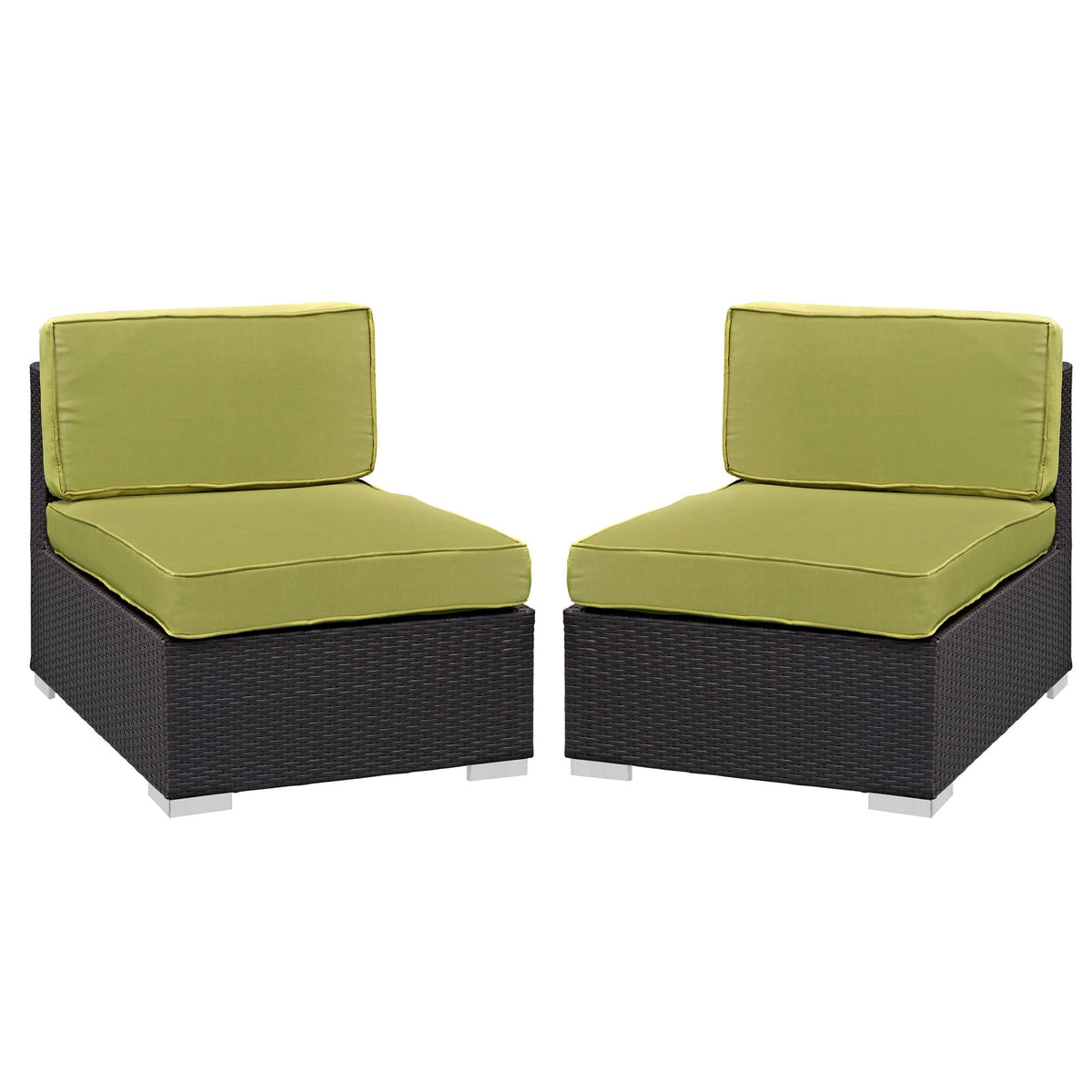 Gather Outdoor Patio Armless Chair Set of 2