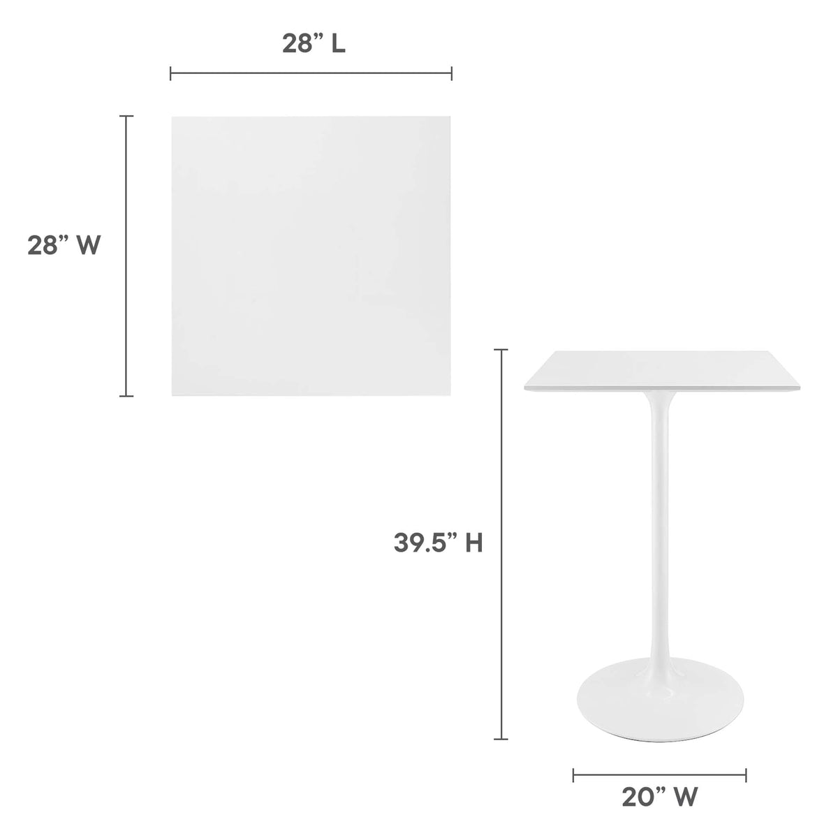 Lippa Square Wood Bar Table