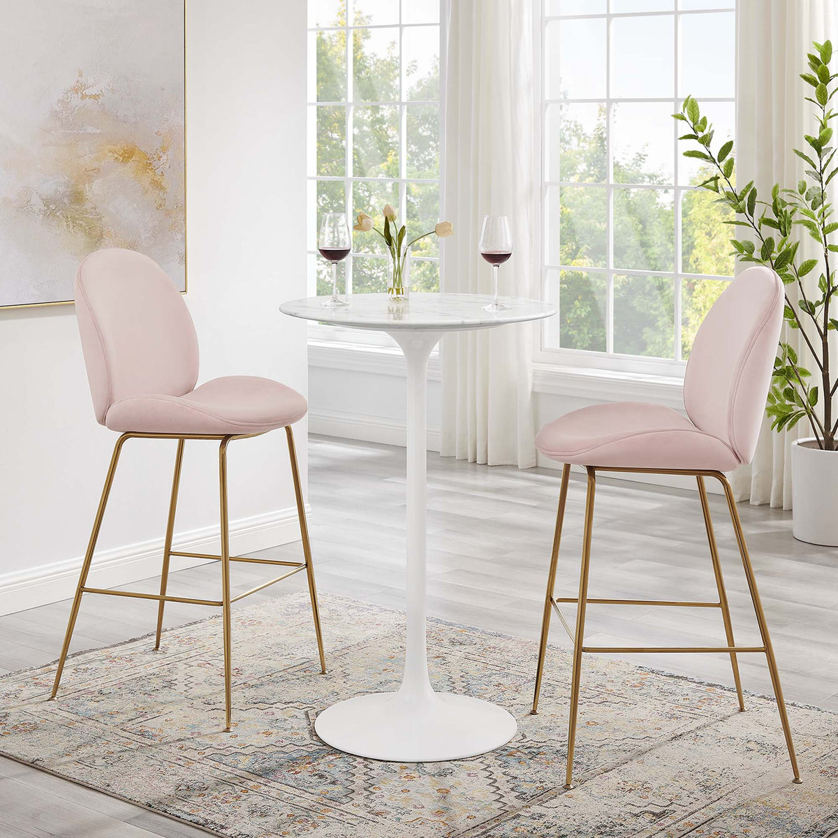 Lippa Round Artificial Marble Bar Table - view 38