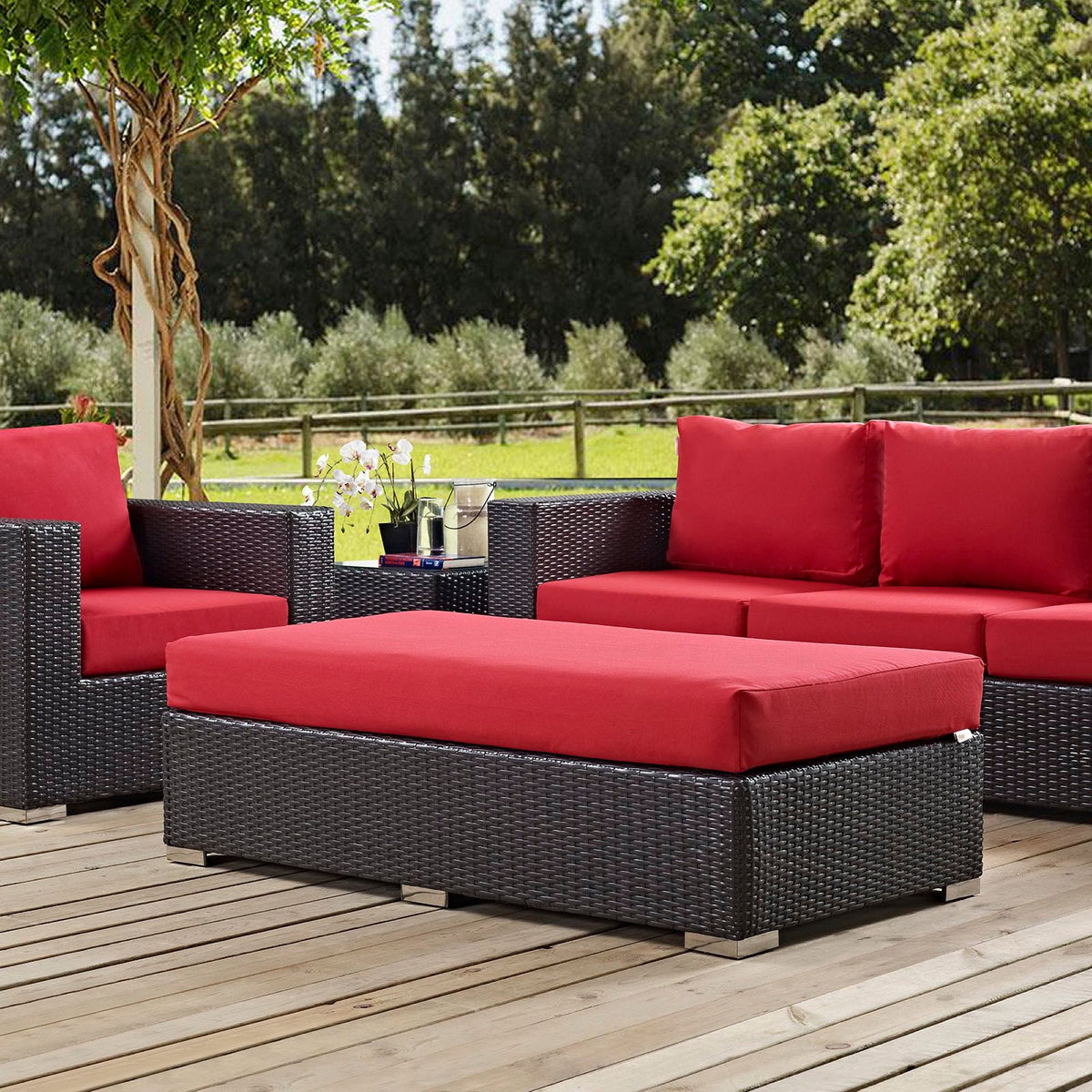 Convene Outdoor Fabric Rectangle Ottoman