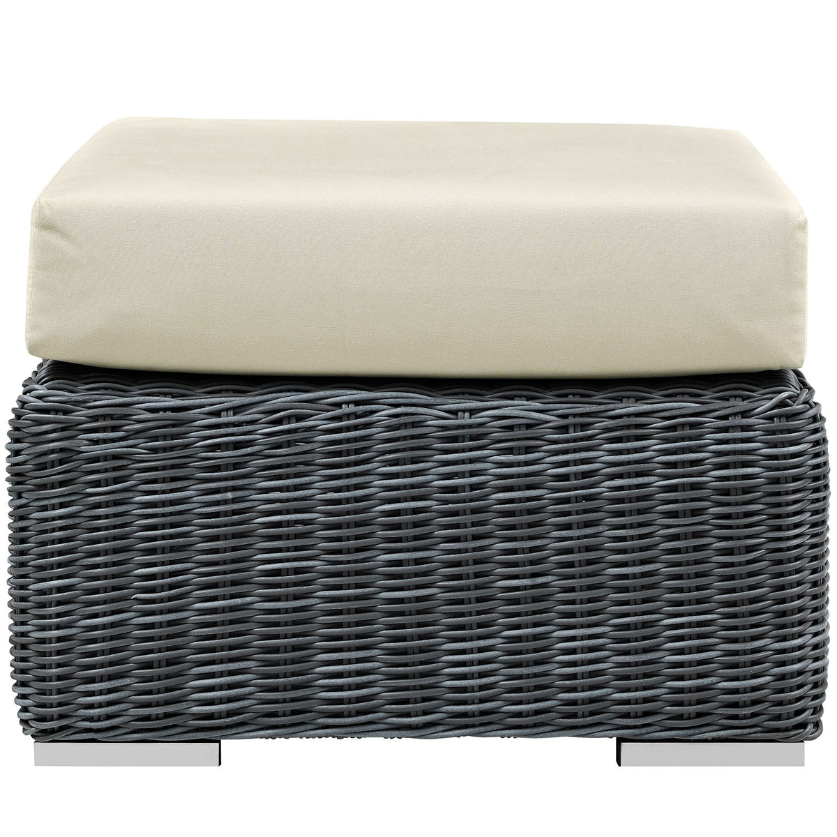 Summon Outdoor Patio Sunbrella® Ottoman, Canvas Antique Beige - view 2