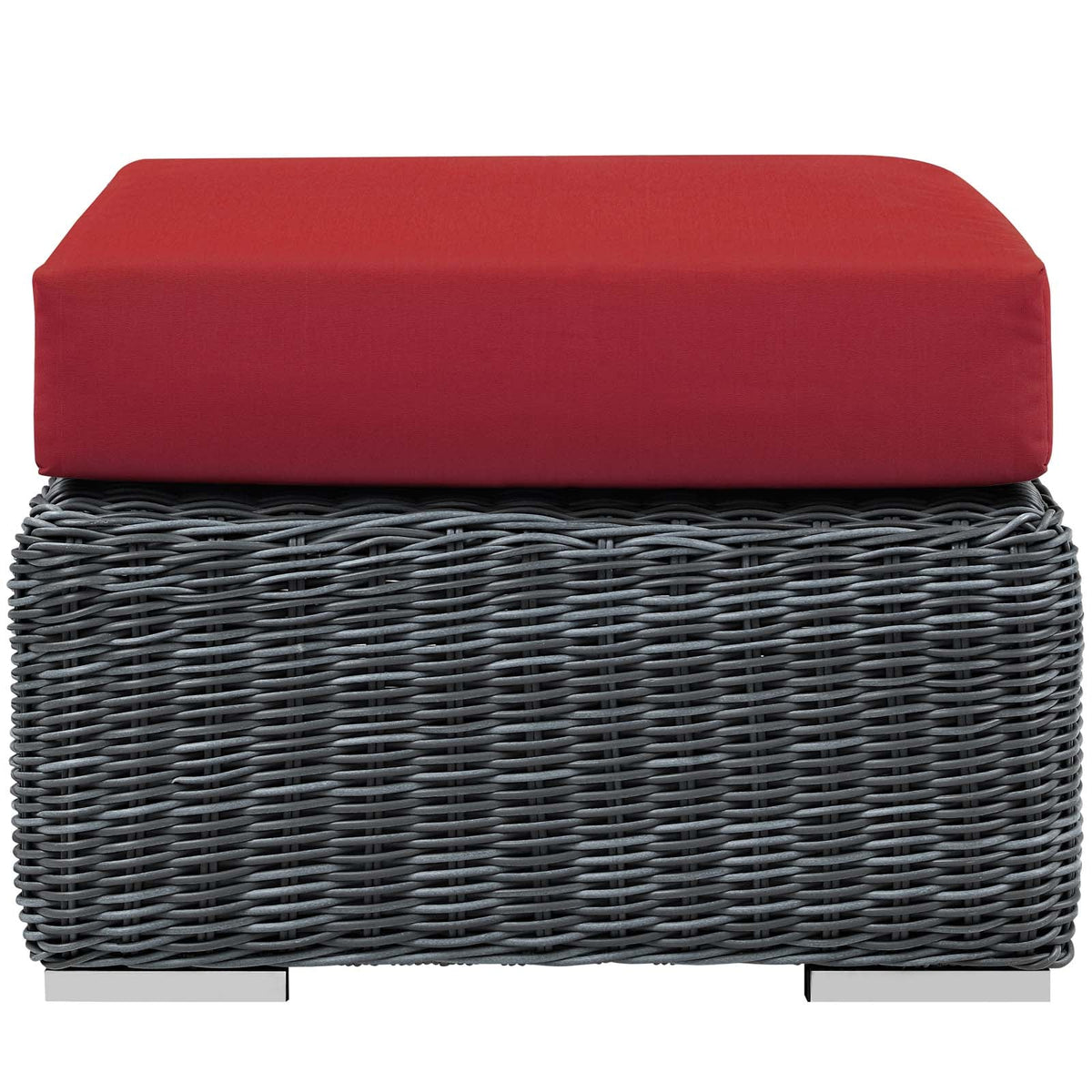 Summon Outdoor Patio Sunbrella® Ottoman, Canvas Red - view 2