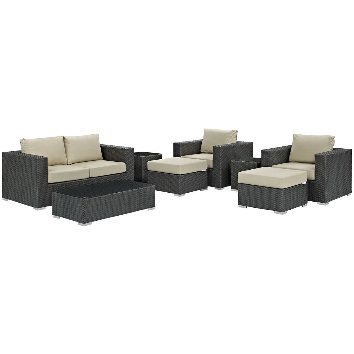 Sojourn 8 Piece Outdoor Sunbrella® Sectional Set